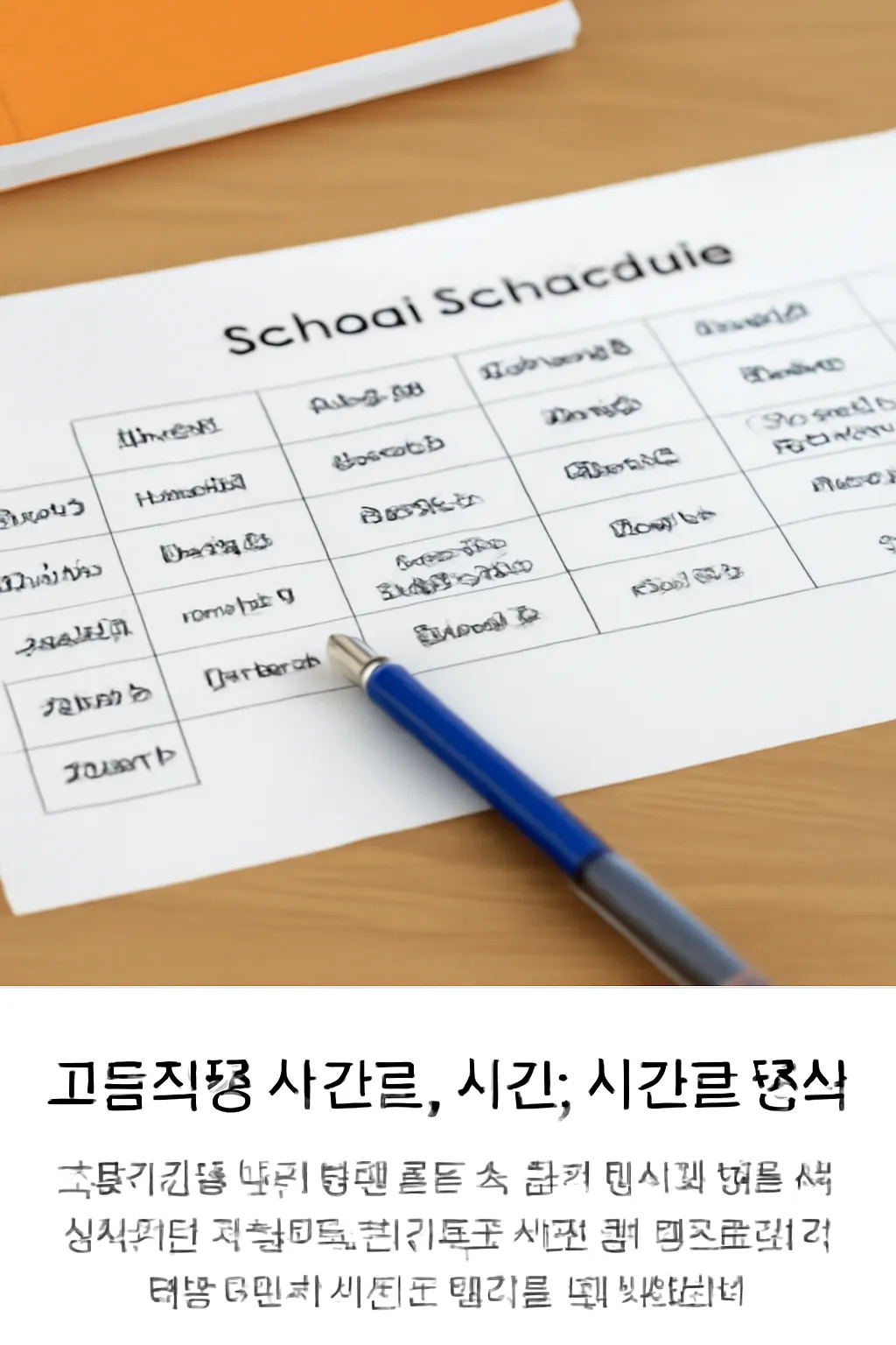 고등학생 시간표 보는법